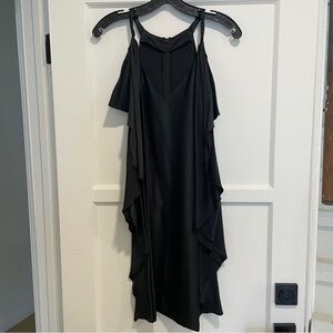 Halston Heritage 100% Silk Batwing Black Dress